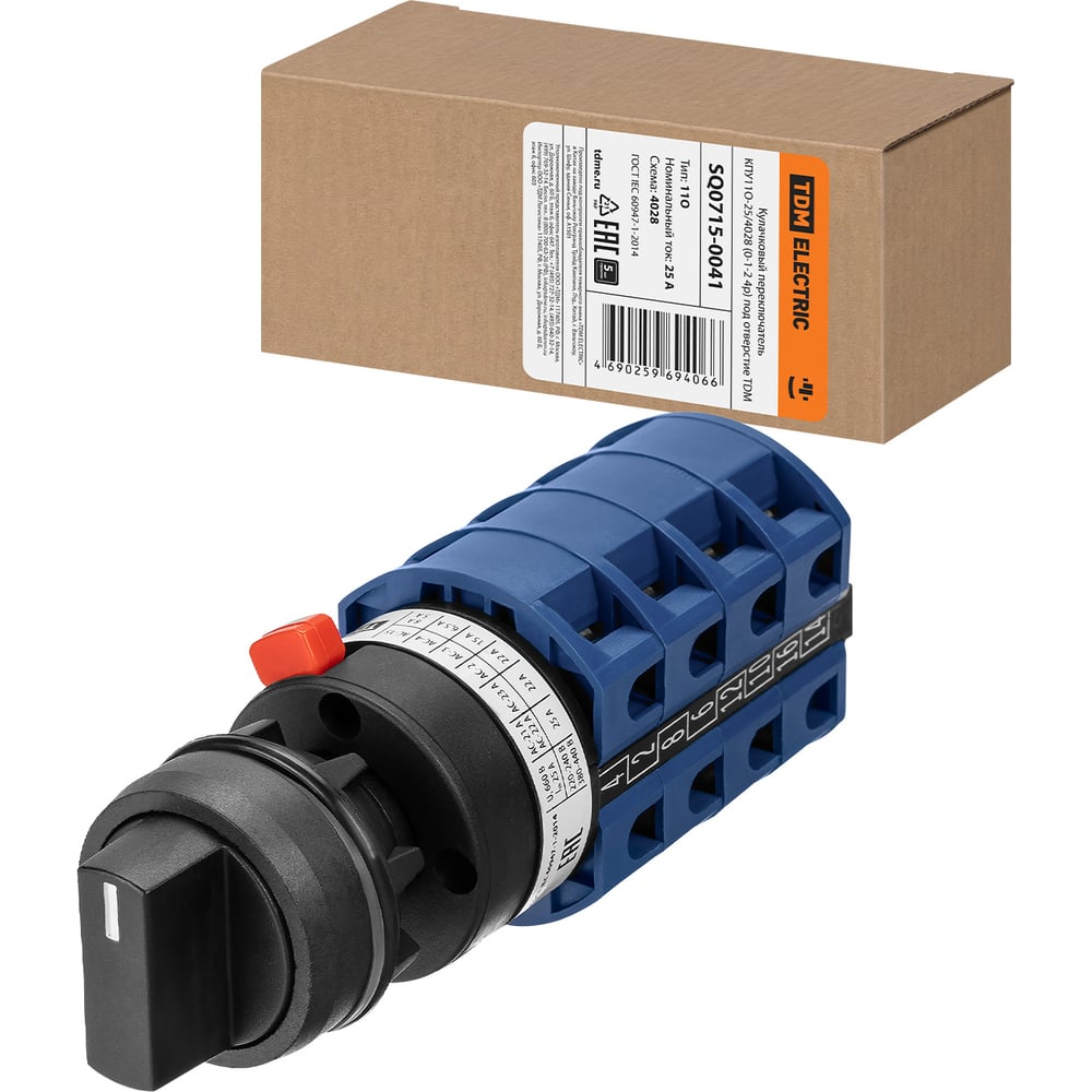 Изображение товара Кулачковый переключатель TDM ELECTRIC КПУ11О-25/4028 (0-1-2 4р) SQ0715-0041 Изображение товара Кулачковый переключатель TDM ELECTRIC КПУ11О-25/4028 (0-1-2 4р) SQ0715-0041