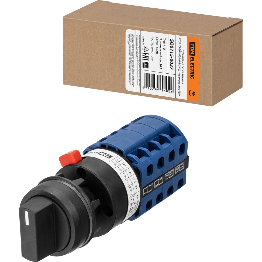 Изображение товара Кулачковый переключатель TDM ELECTRIC КПУ11О-20/4028 (0-1-2 4р) SQ0715-0037 Изображение товара Кулачковый переключатель TDM ELECTRIC КПУ11О-20/4028 (0-1-2 4р) SQ0715-0037
