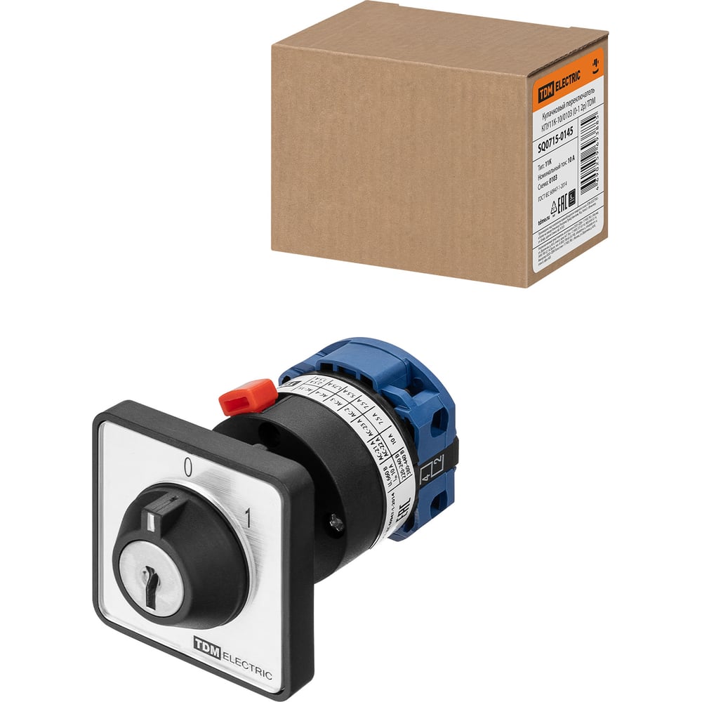 Изображение товара Кулачковый переключатель TDM ELECTRIC КПУ11К-10/0103 (0-1 2р) SQ0715-0145 Изображение товара Кулачковый переключатель TDM ELECTRIC КПУ11К-10/0103 (0-1 2р) SQ0715-0145