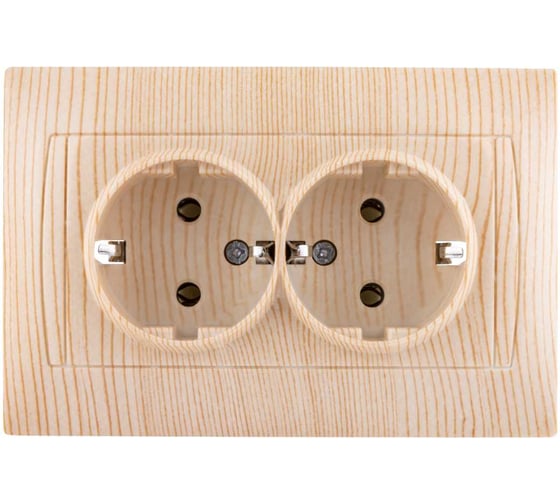 Изображение товара Двойная розетка TDM ELECTRIC 2П+З 16А 250В сосна Лама SQ1815-0325