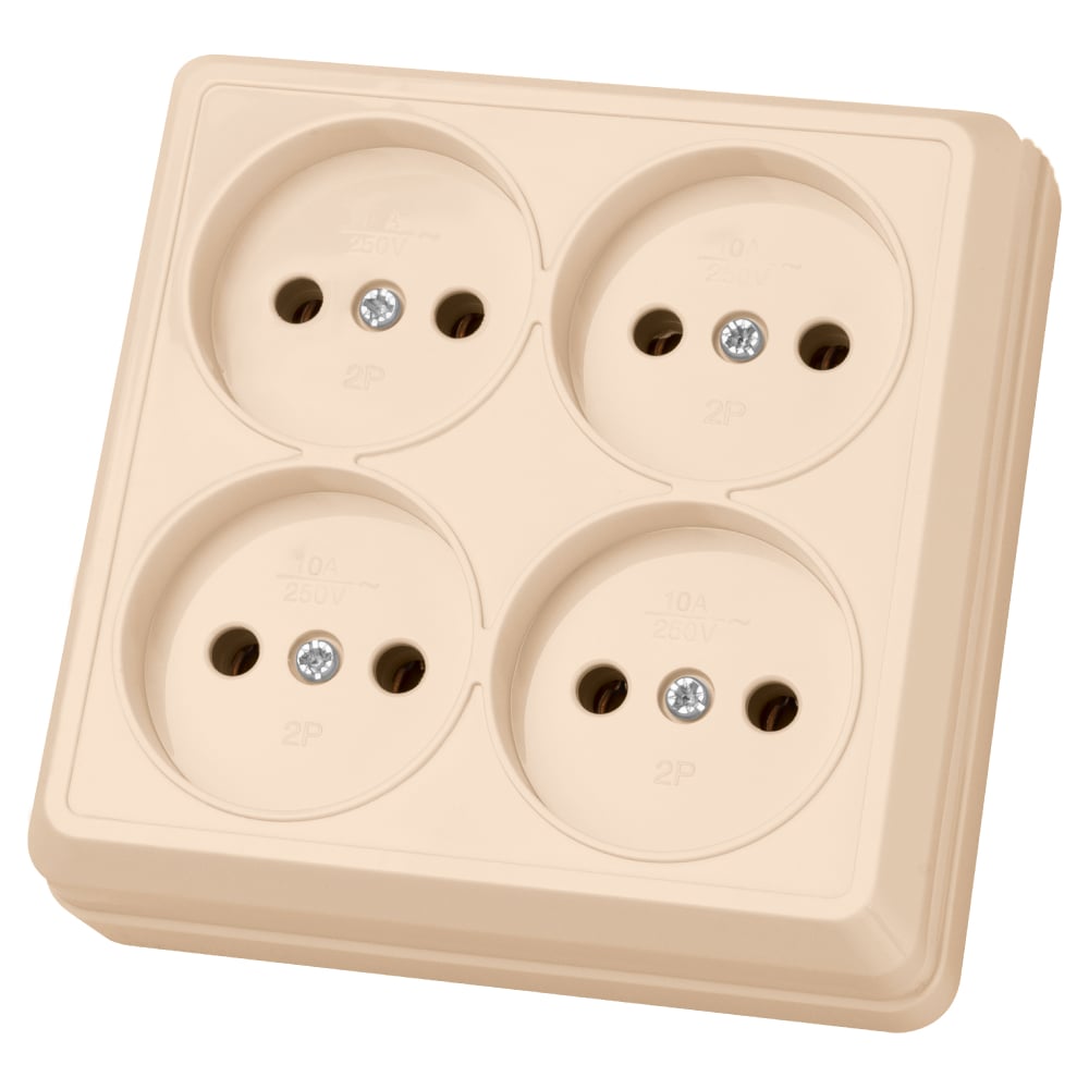 Изображение товара Четырехместная открытая розетка TDM ELECTRIC Ладога SQ1801-0220, IP20, 10А