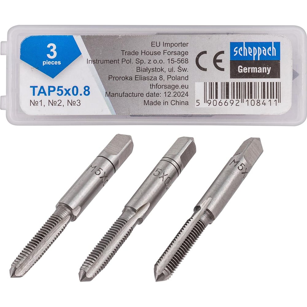 Изображение товара Метчик Scheppach (17578) M5x0,8 (3шт) Sch-TAP5x0,8(65176) Изображение товара Метчик Scheppach (17578) M5x0,8 (3шт) Sch-TAP5x0,8(65176)