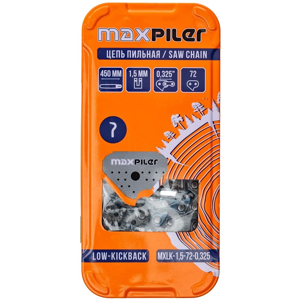 Изображение товара Цепь пильная MAXPILER (GCS52-D1.GCS52-C2.Парма 2М Carver, низкая обратная отдача) MXLK-1,5-72-0,325