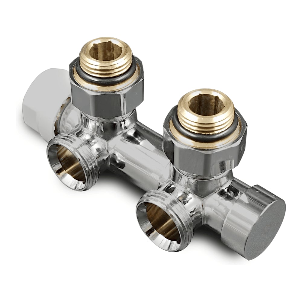 Изображение товара Узел нижнего подключения Primoclima armature Multilink 1/2x3/4 дюйма, термостатический, хром PC730SW