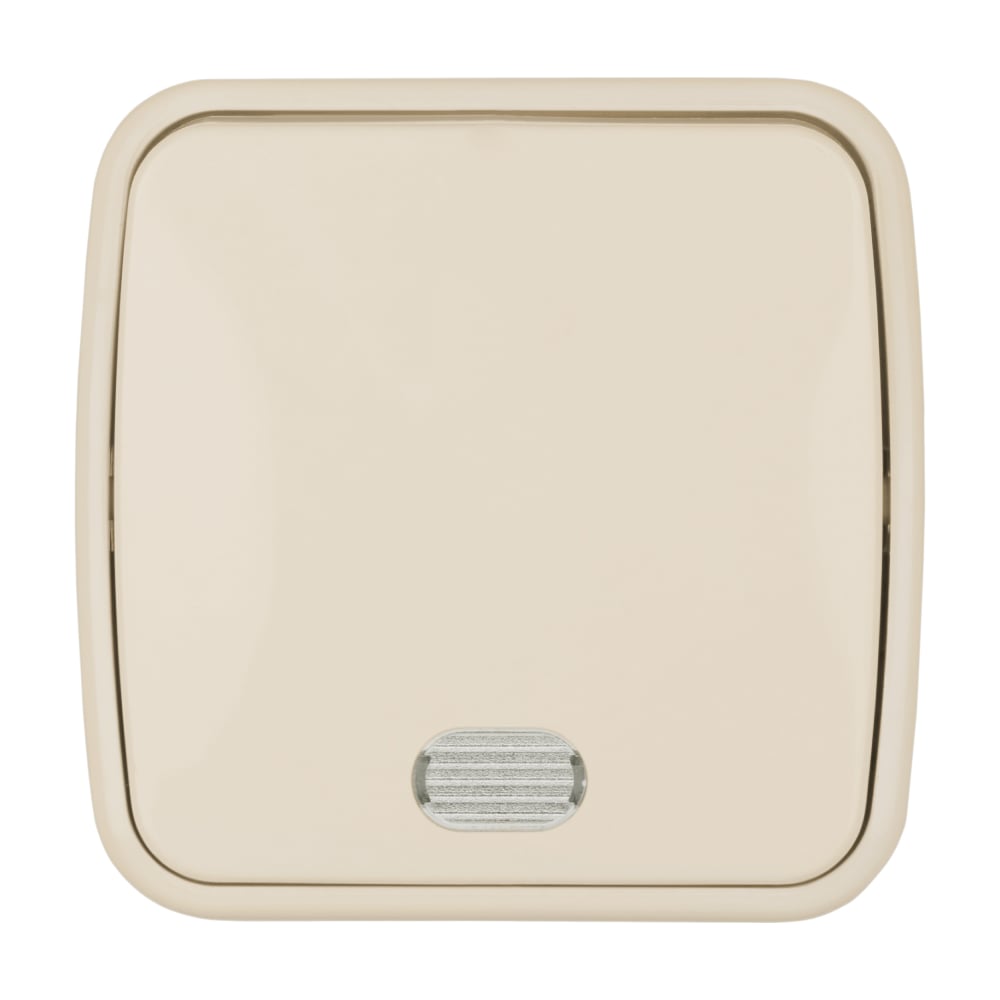 Изображение товара Выключатель слоновая кость 1-клавишный открытой установки с подсветкой TDM ELECTRIC IP20 10А, серия "Дача" Народная SQ1824-0018