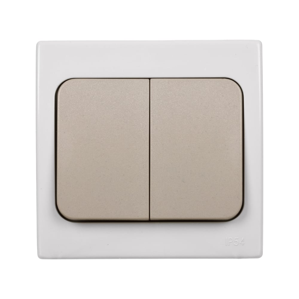 Изображение товара 2-клавишный выключатель TDM ELECTRIC серии Вуокса IP54 10А серый SQ1803-0102