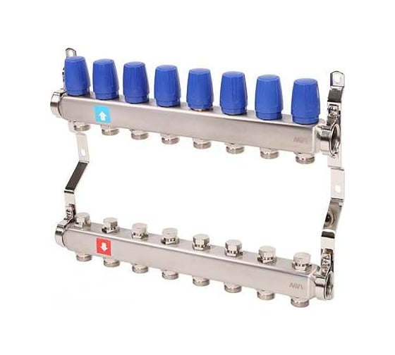 Изображение товара Коллектор MVI из нержавеющей стали, в сборе без расходомеров, 8 выходов MS.408.06
