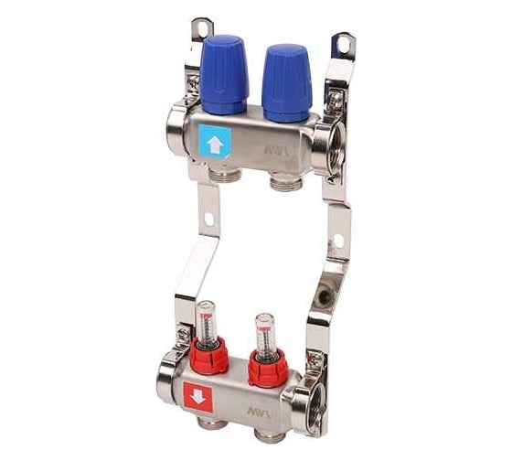 Изображение товара Коллектор MVI из нержавеющей стали, в сборе с расходомерами, 2 выхода MS.502.06
