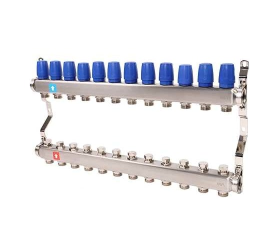 Изображение товара Коллектор MVI из нержавеющей стали, в сборе без расходомеров, 12 выходов MS.412.06
