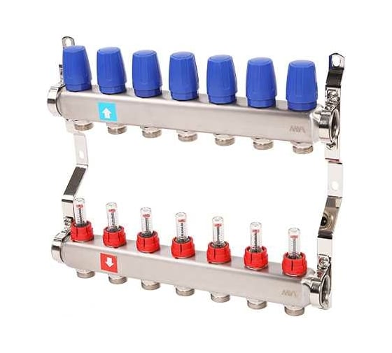 Изображение товара Коллектор MVI из нержавеющей стали, в сборе с расходомерами, 7 выходов MS.507.06