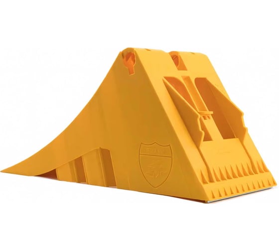 Изображение товара Противооткатный упор для грузового транспорта Autofamily TRUCK WAY G53 с противоскользящей стальной пластиной, желтый TW.G.53.01.02