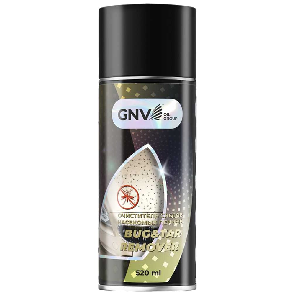 Изображение товара Очиститель следов насекомых GNV Bug&Tar Remover пенный аэрозоль, 520 мл GBT9381320080088400520
