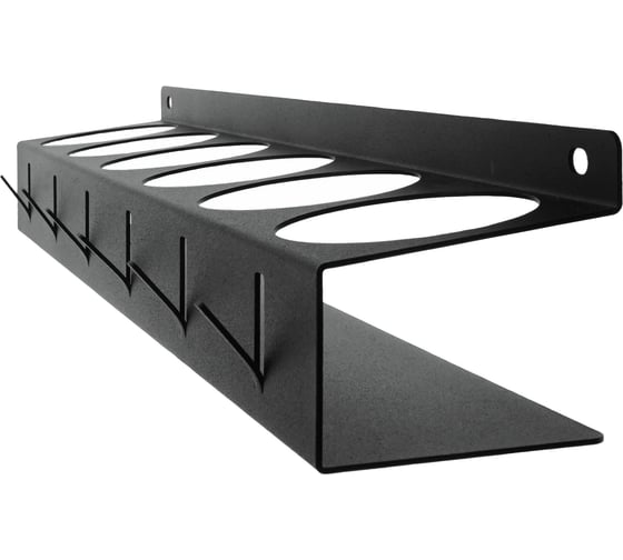 Изображение товара Настенный держатель-органайзер для баллончиков EMBODIMENT с крючками, черный EMB-WOP-L-B