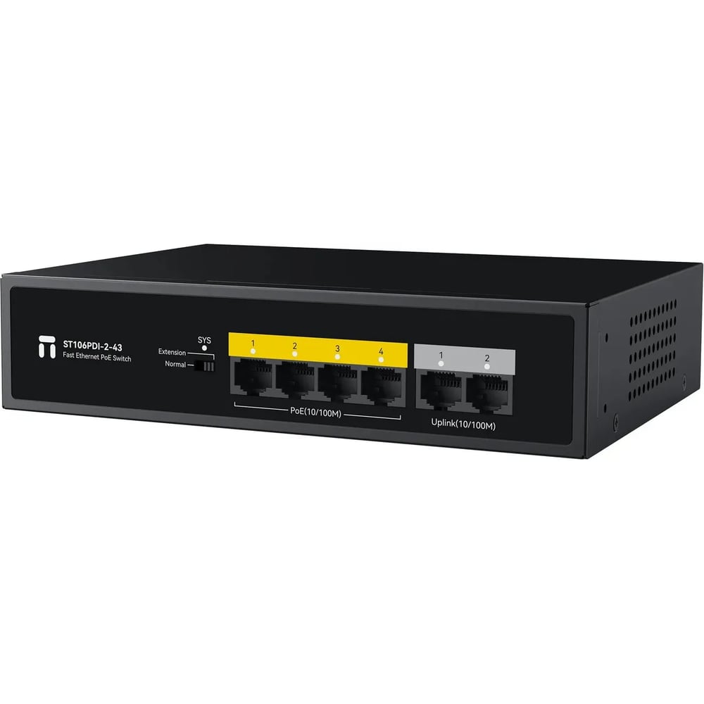 Изображение товара Коммутатор неуправляемый Netis ST106PDI-2-43 PoE, 4x100 Мбит/с, SFP/uplink RJ-45 2x100 Мбит/с, PoE 4x30 Вт (до 43 Вт) 10000158862 Изображение товара Коммутатор неуправляемый Netis ST106PDI-2-43 PoE, 4x100 Мбит/с, SFP/uplink RJ-45 2x100 Мбит/с, PoE 4x30 Вт (до 43 Вт) 10000158862
