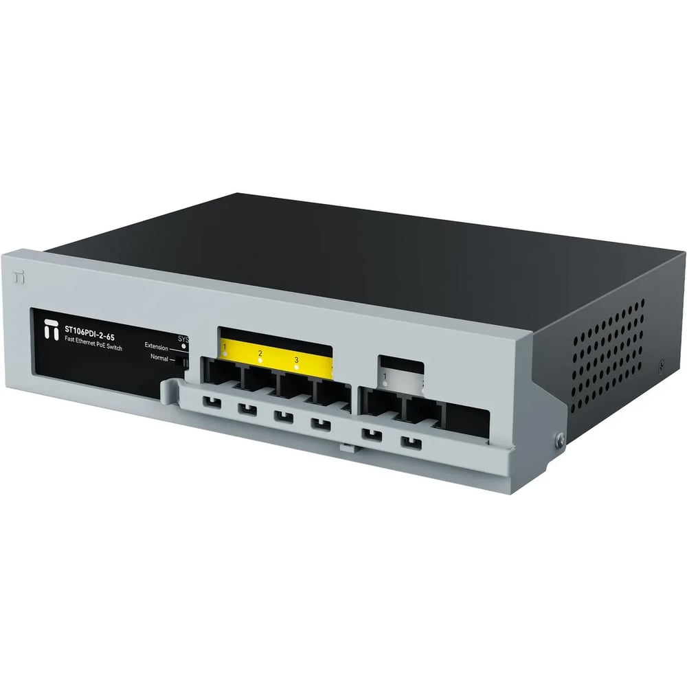 Изображение товара Коммутатор неуправляемый Netis ST106PDI-2-65 PoE, 4x100 Мбит/с, SFP/uplink RJ-45 2x100 Мбит/с, PoE 4x30 Вт (до 65 Вт) 10000158863 Изображение товара Коммутатор неуправляемый Netis ST106PDI-2-65 PoE, 4x100 Мбит/с, SFP/uplink RJ-45 2x100 Мбит/с, PoE 4x30 Вт (до 65 Вт) 10000158863