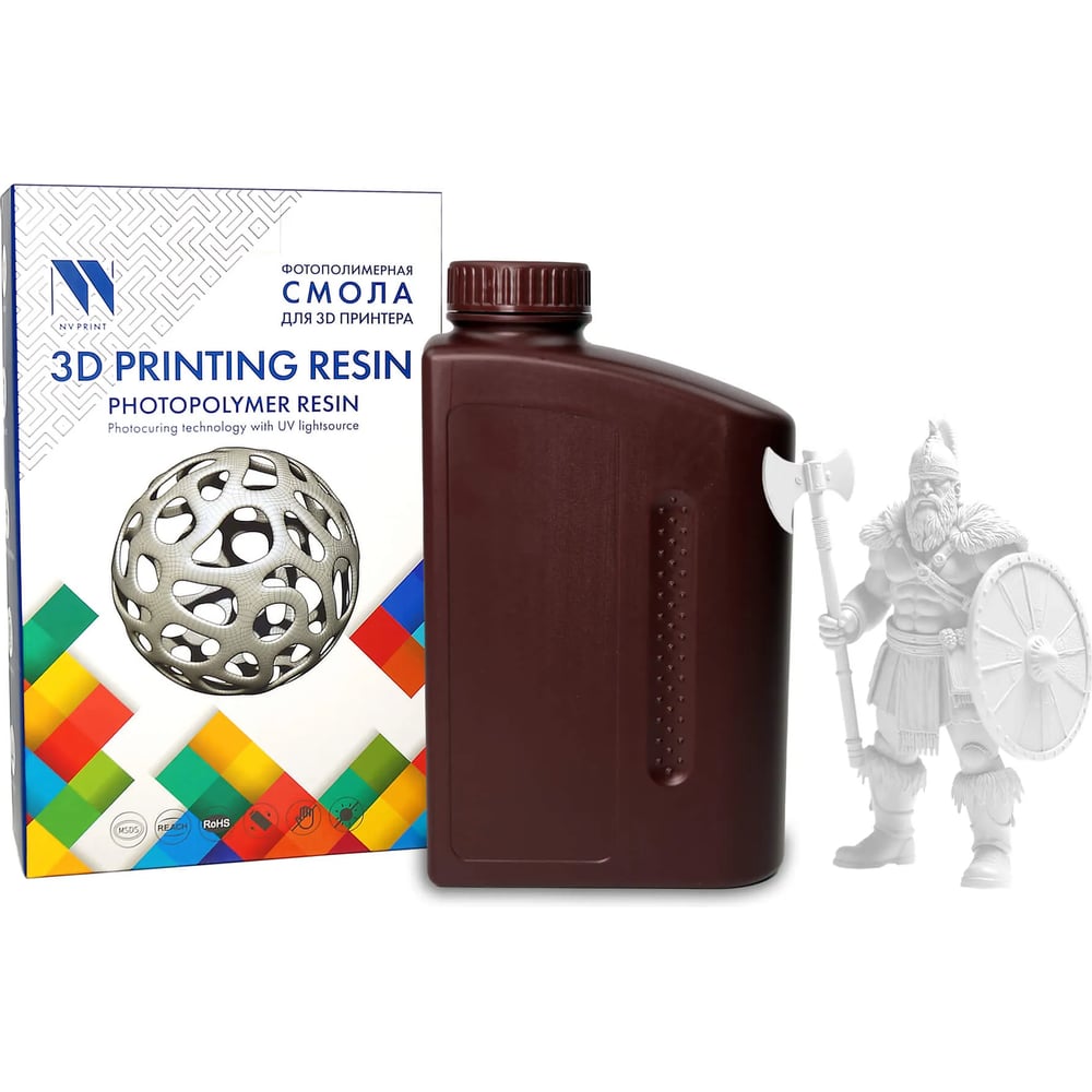 Изображение товара Смола фотополимерная для 3D-печати NV Print Standard Resin Clear, 1 кг NV-3D-STD-RESIN-CLR