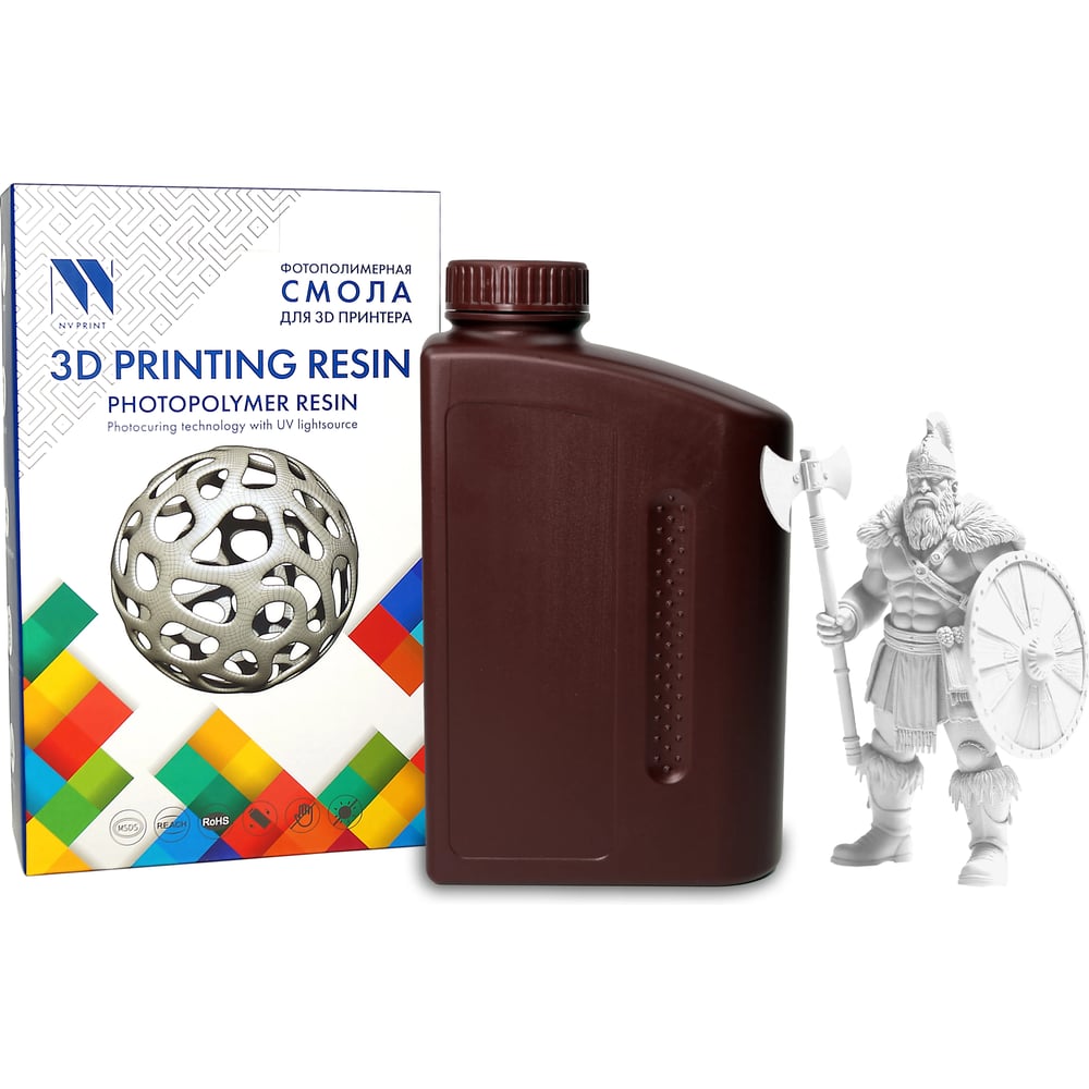 Изображение товара Смола фотополимерная для 3D-печати NV Print Standard Resin White белая, 1 кг NV-3D-STD-RESIN-WHITE