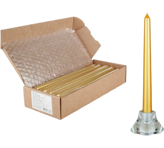 Изображение товара Античная свеча Lumi 22x250 мм, цвет золото, 10 шт 5070629_10