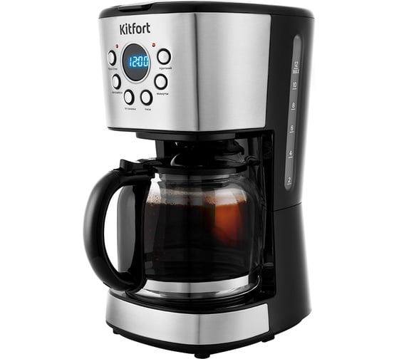 Изображение товара Кофеварка KITFORT мощность 900 вт емкость резервуара 1,5 л КТ-728