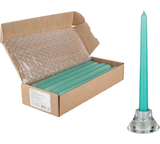 Изображение товара Античная свеча Lumi 22x250 мм, цвет бирюзовый, 10 шт 5070612_10