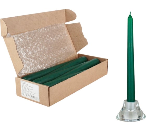 Изображение товара Античная свеча Lumi 22x250 мм, цвет зеленый, 10 шт 5070603_10