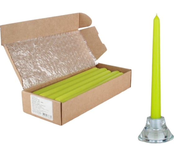 Изображение товара Античная свеча Lumi 22x250 мм, цвет лайм, 10 шт 5070613_10