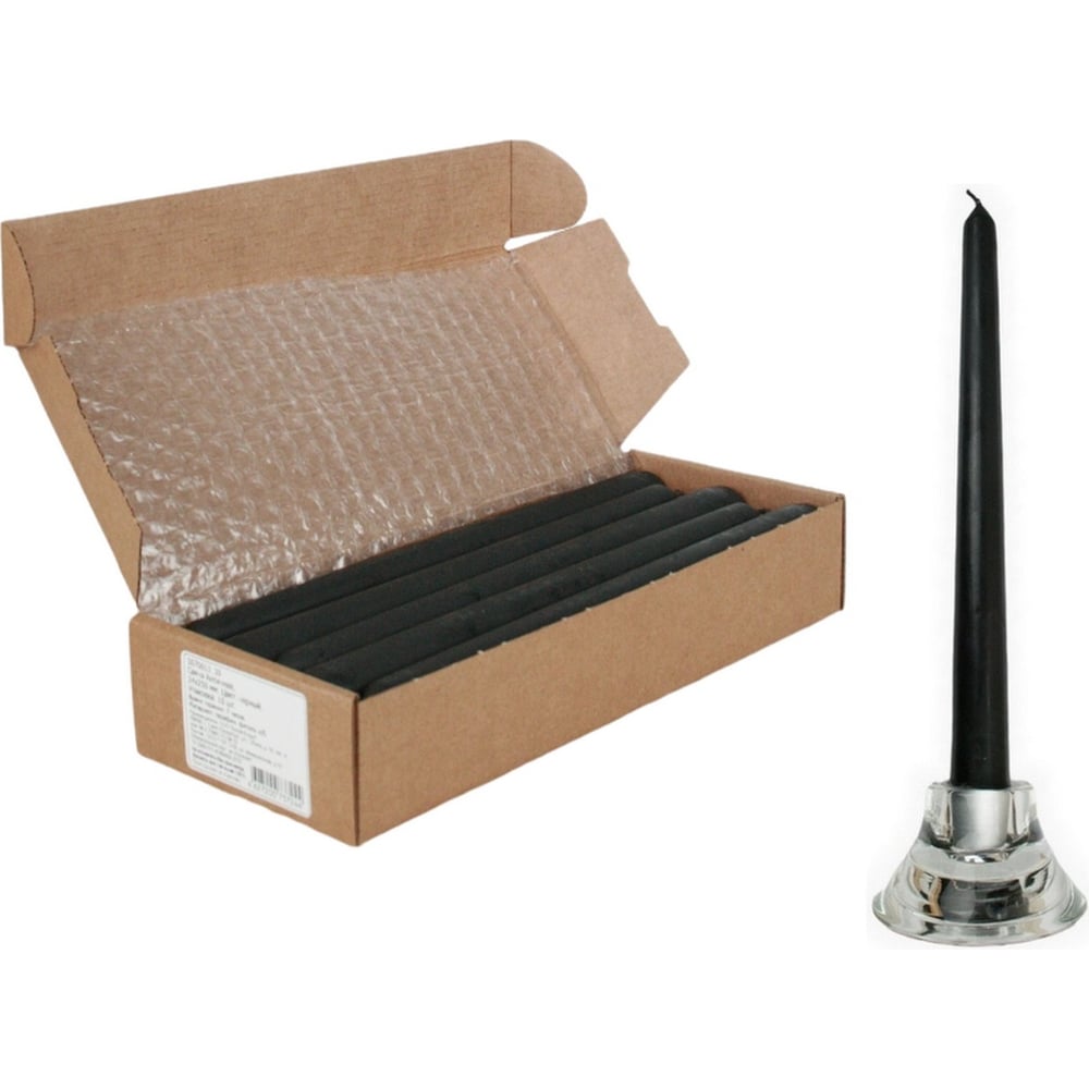 Изображение товара Античная свеча Lumi 22x250 мм черная 10 шт для праздников и интерьера