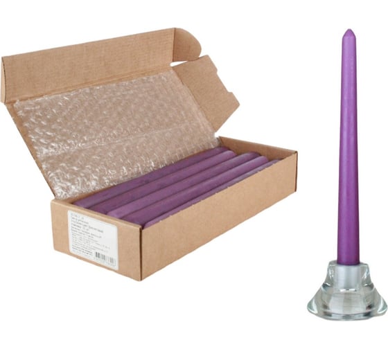 Изображение товара Античная свеча Lumi 22x250 мм, цвет фиолетовый, 10 шт 5070617_10