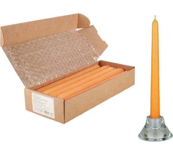 Изображение товара Античная свеча Lumi 22x250 мм, цвет медовая дыня, 10 шт 5070615_10