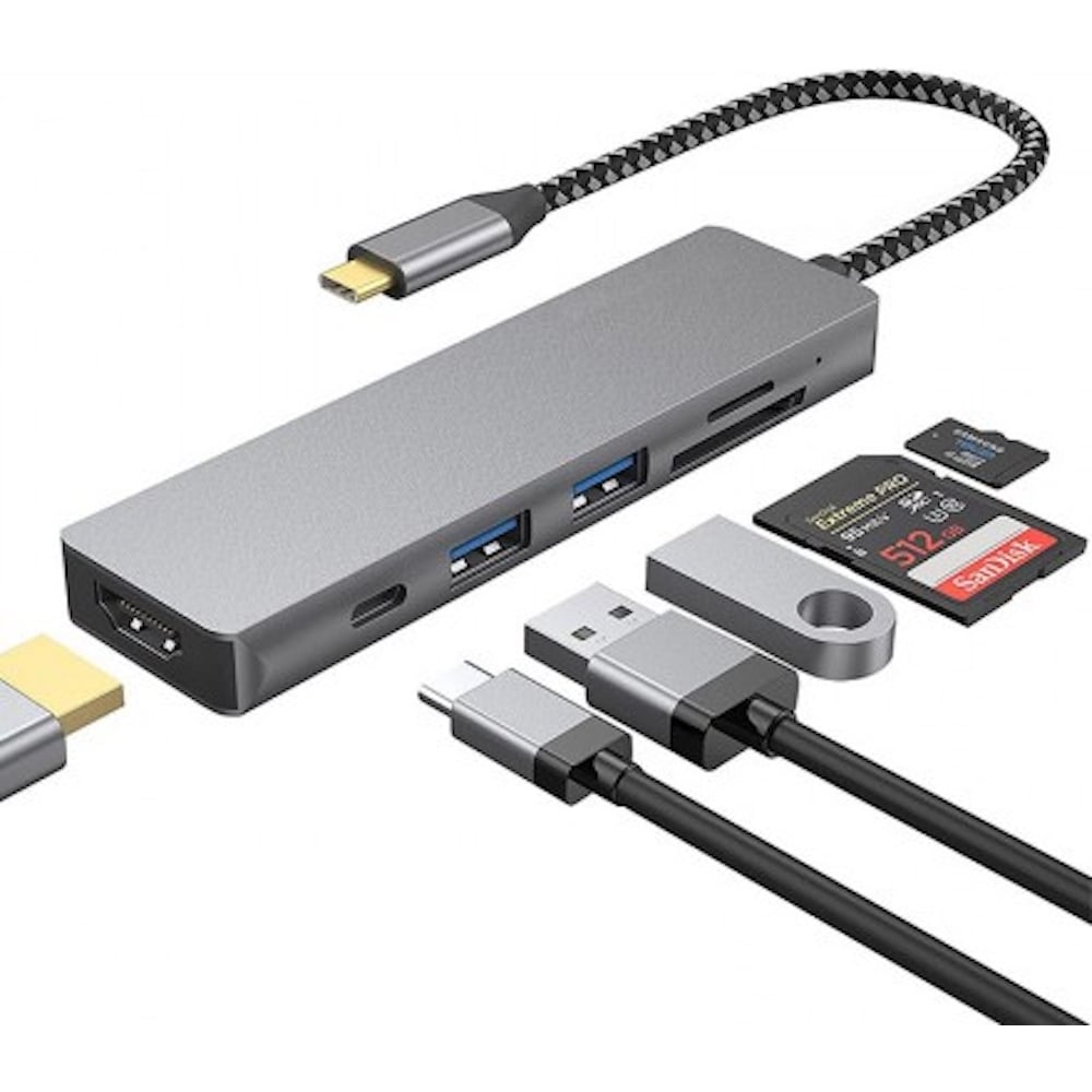 Изображение товара Док станция KS-is USB-C 6 в 1 () KS-099D