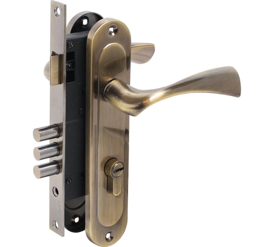 Изображение товара Врезной замок БУЛАТ ЗВ4-3.70.03.01 НОМОС (бронза; 5 перфоключей; с ручками) 13969