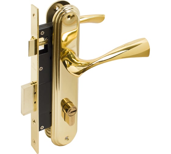 Изображение товара Врезной замок БУЛАТ ЗВ4-1.03.05 НОМОС (золото; 5 перфоключей; с ручками) 13558