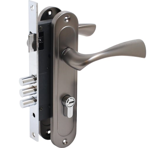 Изображение товара Врезной замок БУЛАТ ЗВ4-3.70.03.03 НОМОС (графит; 5 перфоключей; с ручками) 13972