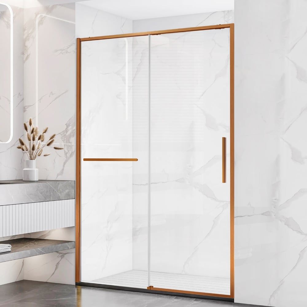 Изображение товара Душевая дверь Слим Софт (Slim Soft) VINCEA, 1200, брашированная медь, стекло прозрачное, VDS-1SS120CLBC