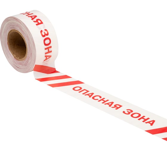 Изображение товара Оградительная лента REXANT Опасная зона, 75 мм х 250 м, белый-красный 19-3027