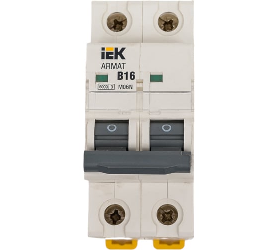 Изображение товара Автоматический выключатель IEK ARMAT M06N 2P B 16А AR-M06N-2-B016