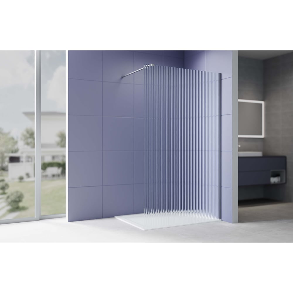 Изображение товара Душевая перегородка AQUATEK Walk in с держателем, 900x2000 мм, профиль оружейная сталь, прозрачное рифленое стекло 8 мм AQ.WI.090.2GM 00000148869 Изображение товара Душевая перегородка AQUATEK Walk in с держателем, 900x2000 мм, профиль оружейная сталь, прозрачное рифленое стекло 8 мм AQ.WI.090.2GM 00000148869