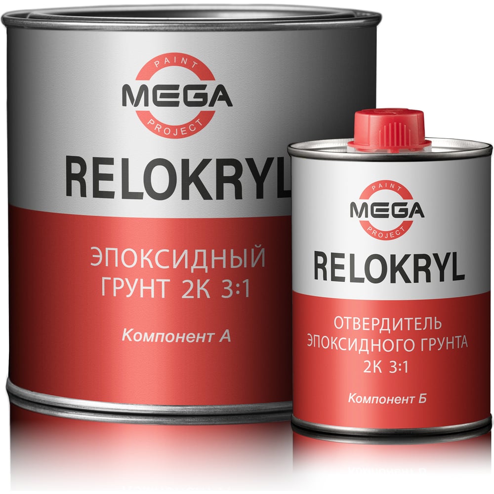 Изображение товара Грунт эпоксидный автомобильный HOTZ RELOKRYL 2К 3:1, серый, грунт 810 г + отвердитель 270 г 4673755213979