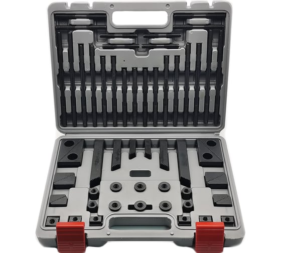 Изображение товара Набор прижимов в кейсе 58 шт, М10x1.5, Т-паз 12 мм ТЕХНОРЕАЛ МА320251410