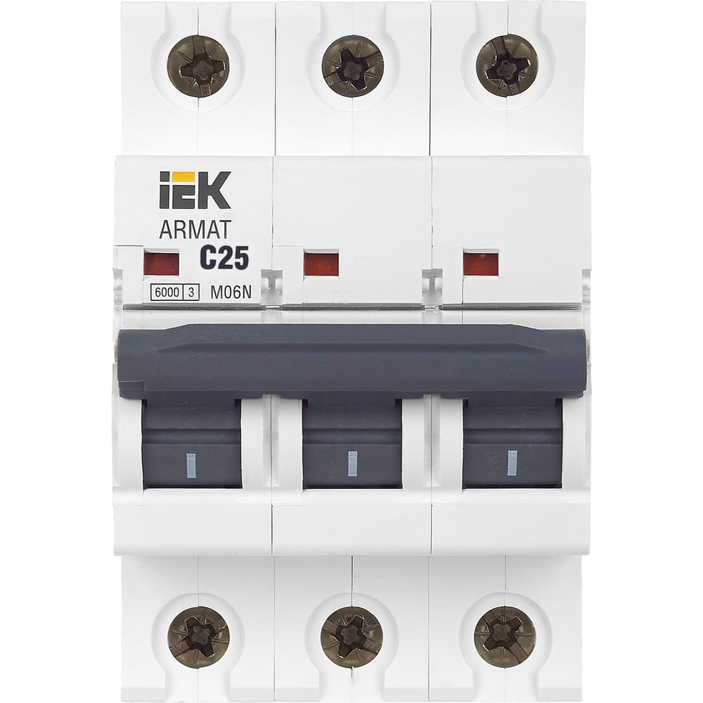 Изображение товара Автоматический выключатель IEK ARMAT M06N 3P C 25А AR-M06N-3-C025