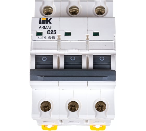 Изображение товара Автоматический выключатель IEK ARMAT M06N 3P C 25А AR-M06N-3-C025