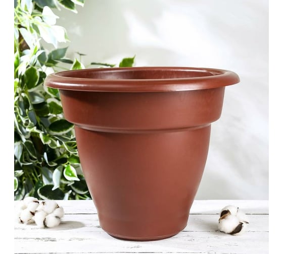 Изображение товара Горшок для цветов Доляна 10 л, коричневый 5145292