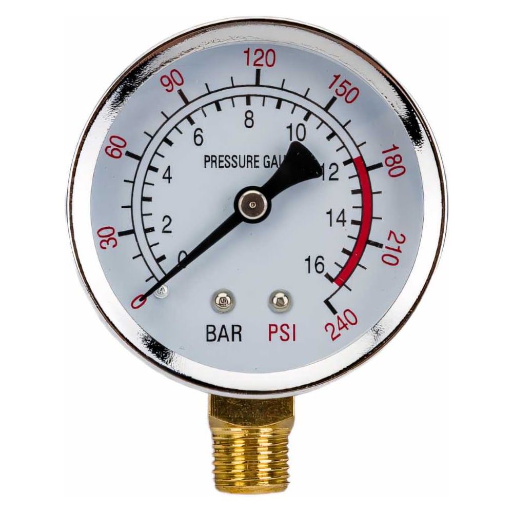 Изображение товара Манометр G-1/4 0-16 bar витой с защитой полимерное стекло