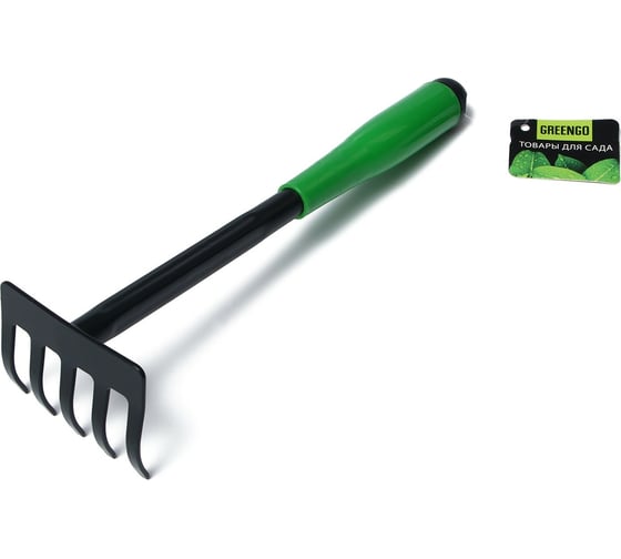 Изображение товара Грабли Greengo 30 см, рукоять зелёный пластик 150706