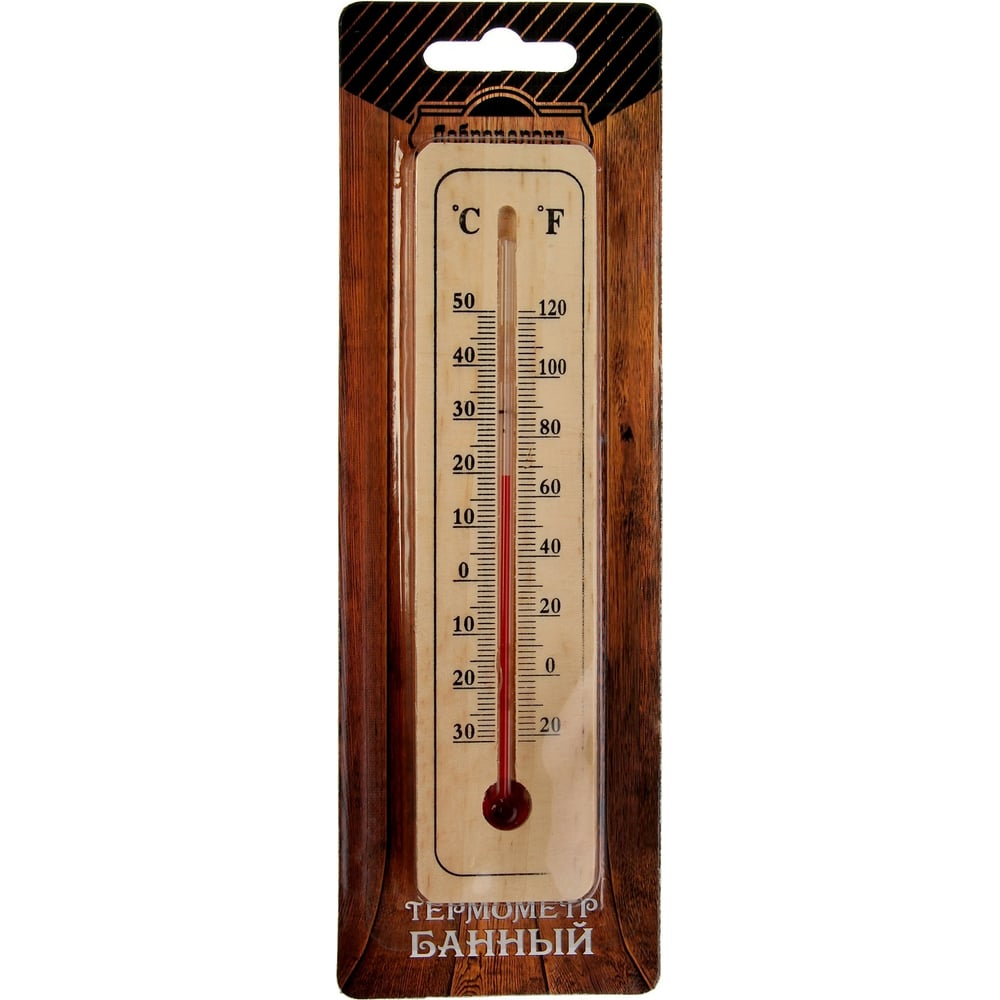 фото Деревянный спиртовой термометр добропаровъ