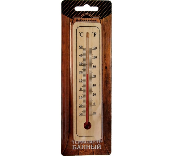 Изображение товара Термометр Добропаровъ спиртовой, деревянный, 50 С 2952479