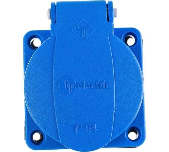 Изображение товара Приборная розетка Schuko TP Electric синего цвета 16A, 240В, IP44 3101-310-0900