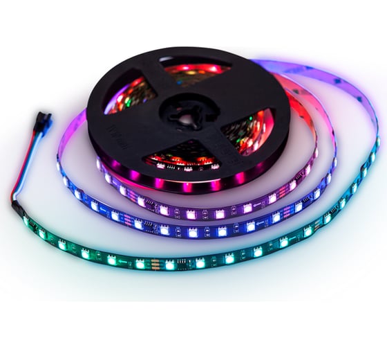 Изображение товара Комплект адресной ленты Apeyron 24В, 14,4Вт/м, smd5050, 60д/м, IP20, подложка 10мм (черная), 5м, RGB/ 10-94