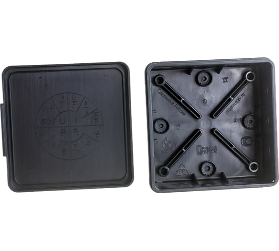 Изображение товара Распределительная коробка Промрукав для прямого монтажа двухкомпонентная безгалогенная HF 100x100x40 12 вводов 60-0303-9005