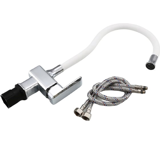 Изображение товара Смеситель для кухни MYNAH белый, с гибким изливом, керамический картридж M5849L